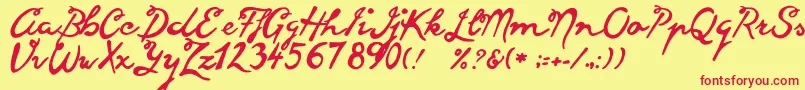 Goodvibes Font – Red Fonts on Yellow Background