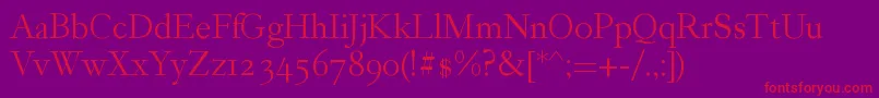 Garogier Font – Red Fonts on Purple Background