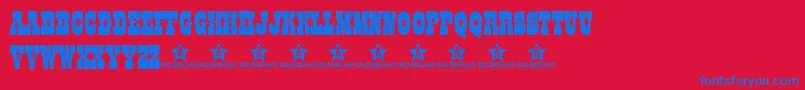 Fonte Coltfont – fontes azuis em um fundo vermelho