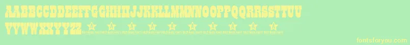 フォントColtfont – 黄色の文字が緑の背景にあります
