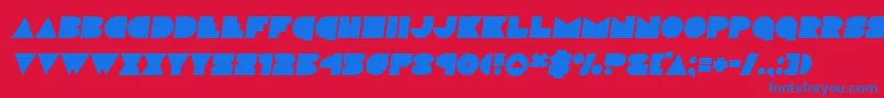 Discodecksemital Font – Blue Fonts on Red Background