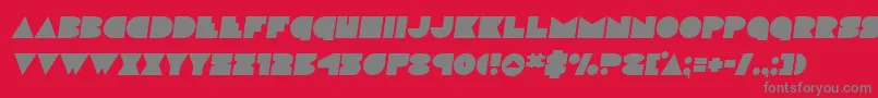 Discodecksemital-fontti – harmaat kirjasimet punaisella taustalla
