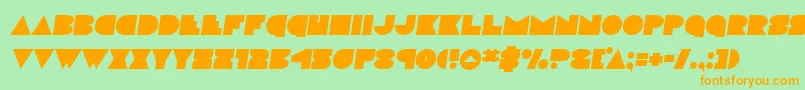 Discodecksemital Font – Orange Fonts on Green Background