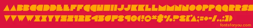 Discodecksemital Font – Orange Fonts on Red Background