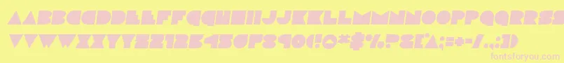 Discodecksemital Font – Pink Fonts on Yellow Background