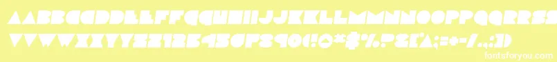 Discodecksemital Font – White Fonts on Yellow Background