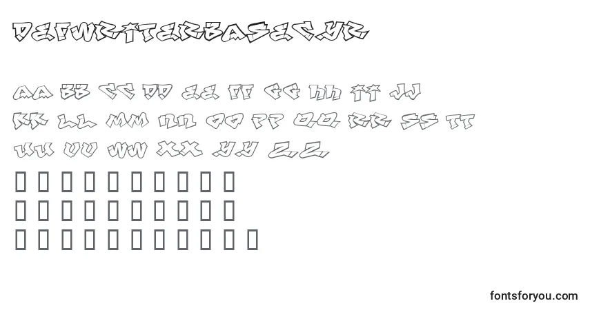 Czcionka Defwriterbasecyr – alfabet, cyfry, specjalne znaki