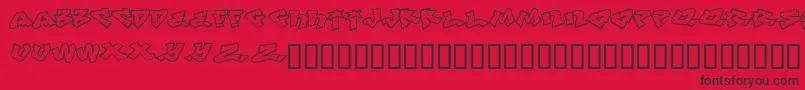 Шрифт Defwriterbasecyr – чёрные шрифты на красном фоне