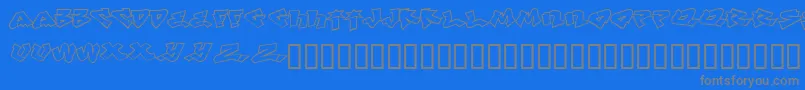 フォントDefwriterbasecyr – 青い背景に灰色の文字