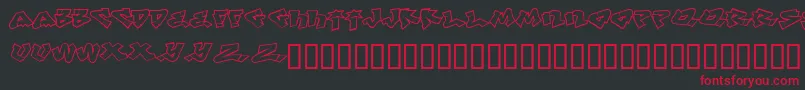 フォントDefwriterbasecyr – 黒い背景に赤い文字