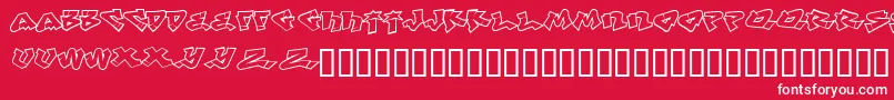 フォントDefwriterbasecyr – 赤い背景に白い文字
