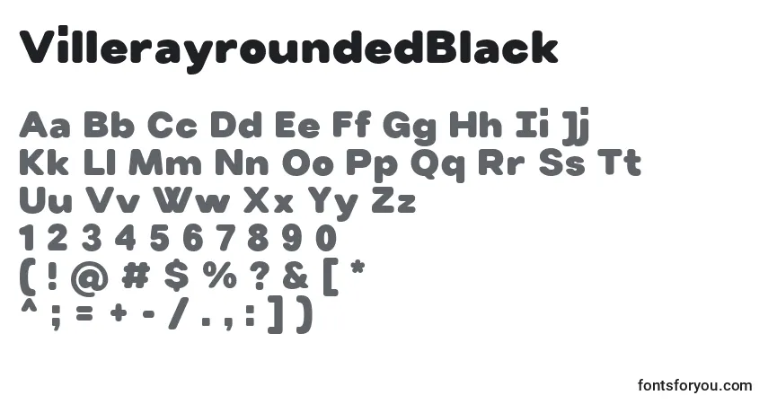 Шрифт VillerayroundedBlack – алфавит, цифры, специальные символы