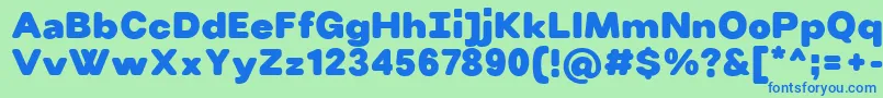 VillerayroundedBlack Font – Blue Fonts on Green Background