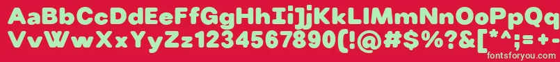 VillerayroundedBlack-Schriftart – Grüne Schriften auf rotem Hintergrund