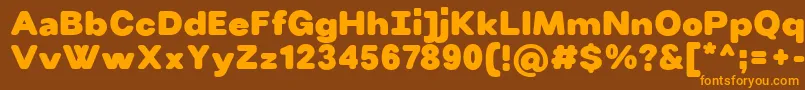 Fonte VillerayroundedBlack – fontes laranjas em um fundo marrom