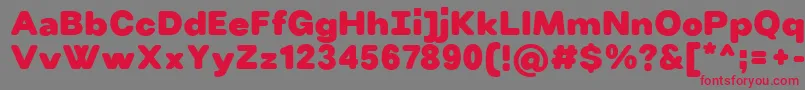 VillerayroundedBlack Font – Red Fonts on Gray Background