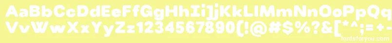 Шрифт VillerayroundedBlack – белые шрифты на жёлтом фоне