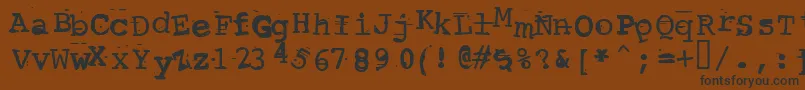 ScrewedUpTypewriter Font – Black Fonts on Brown Background