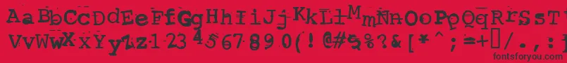 ScrewedUpTypewriter Font – Black Fonts on Red Background
