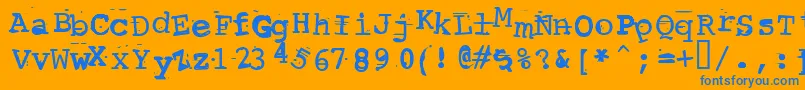 Подробнее о шрифте ScrewedUpTypewriter Шрифт ScrewedUpTypewriter – синие шрифты на оранжевом фоне