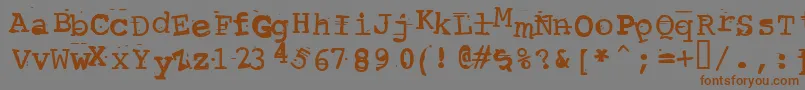 ScrewedUpTypewriter Font – Brown Fonts on Gray Background