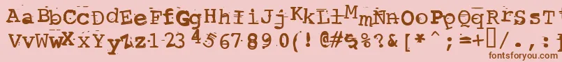ScrewedUpTypewriter Font – Brown Fonts on Pink Background