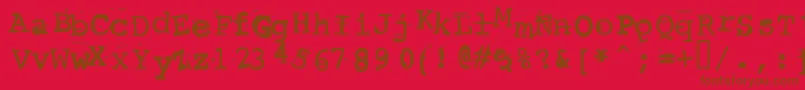 ScrewedUpTypewriter Font – Brown Fonts on Red Background