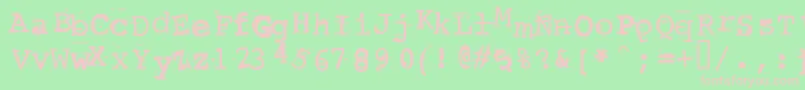 Шрифт ScrewedUpTypewriter – розовые шрифты на зелёном фоне