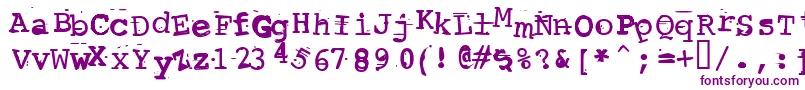 More about ScrewedUpTypewriter Font ScrewedUpTypewriter Font – Purple Fonts on White Background