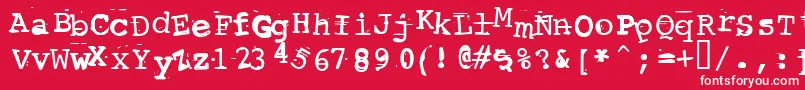ScrewedUpTypewriter Font – White Fonts on Red Background
