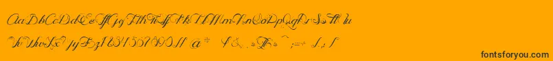 OpheliaScript-Schriftart – Schwarze Schriften auf orangefarbenem Hintergrund