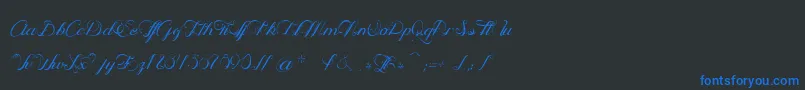 OpheliaScript Font – Blue Fonts on Black Background