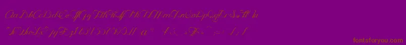 OpheliaScript-Schriftart – Braune Schriften auf violettem Hintergrund