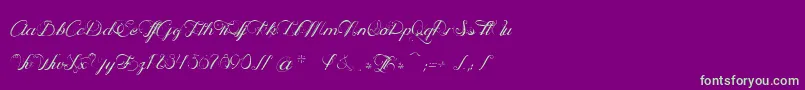 OpheliaScript Font – Green Fonts on Purple Background