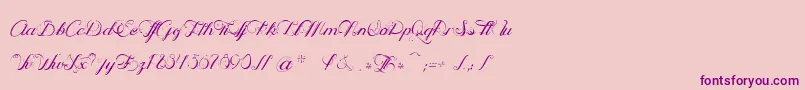 OpheliaScript Font – Purple Fonts on Pink Background