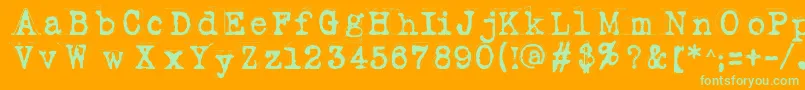 Fluox Font – Green Fonts on Orange Background