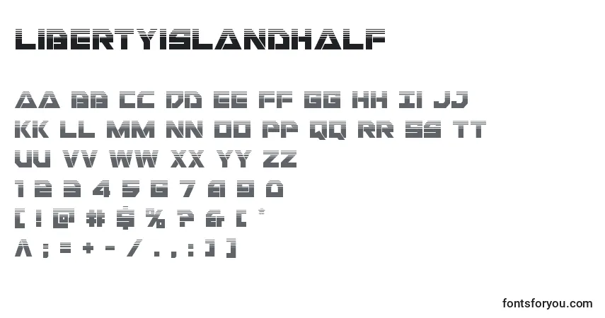 Libertyislandhalf-fontti – aakkoset, numerot, erikoismerkit