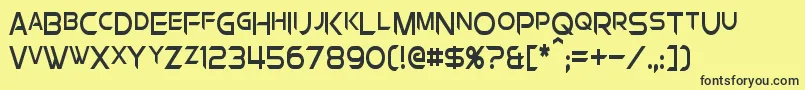 fuente ChromiaSupercapCondensed – Fuentes Negras Sobre Fondo Amarillo