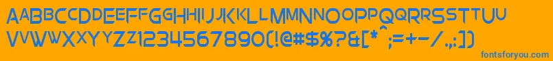 ChromiaSupercapCondensed Font – Blue Fonts on Orange Background