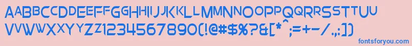 Подробнее о шрифте ChromiaSupercapCondensed Шрифт ChromiaSupercapCondensed – синие шрифты на розовом фоне