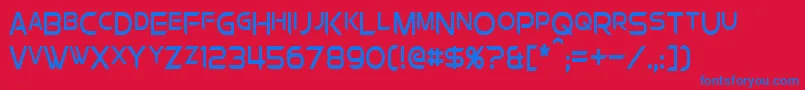 ChromiaSupercapCondensed Font – Blue Fonts on Red Background