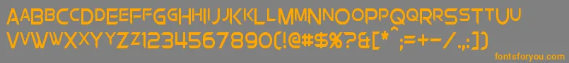 フォントChromiaSupercapCondensed – オレンジの文字は灰色の背景にあります。
