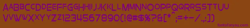 Więcej informacji o czcionce ChromiaSupercapCondensed Czcionka ChromiaSupercapCondensed – fioletowe czcionki na brązowym tle