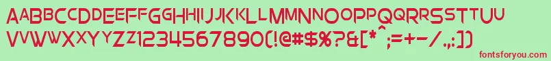 Fonte ChromiaSupercapCondensed – fontes vermelhas em um fundo verde