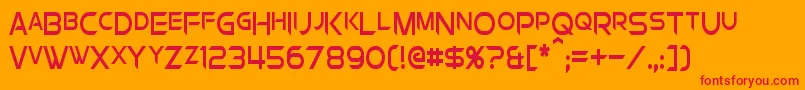 ChromiaSupercapCondensed Font – Red Fonts on Orange Background