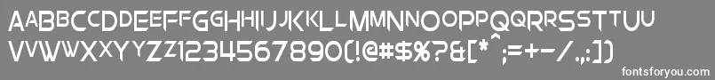 フォントChromiaSupercapCondensed – 灰色の背景に白い文字