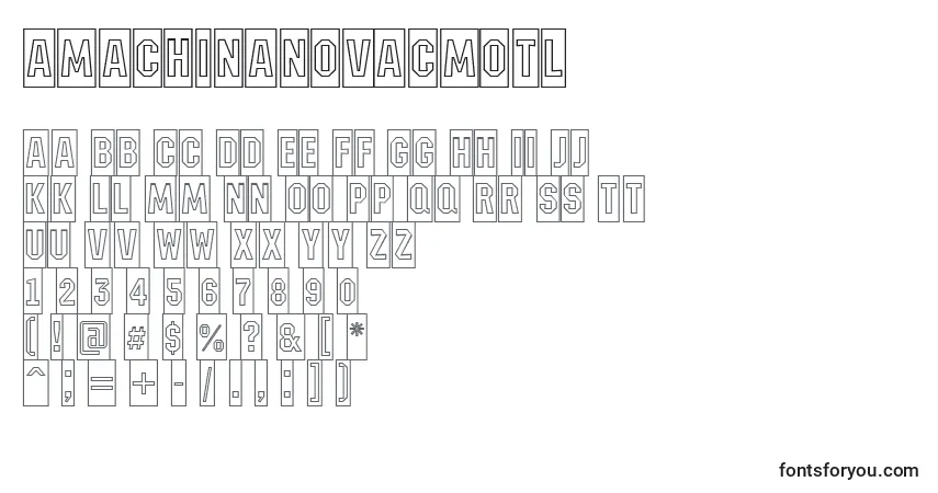 Schriftart AMachinanovacmotl – Alphabet, Zahlen, spezielle Symbole