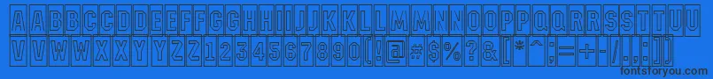 AMachinanovacmotl Font – Black Fonts on Blue Background