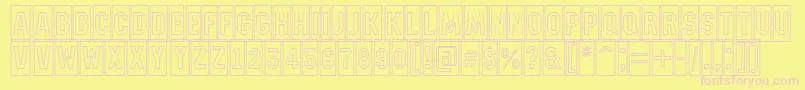 AMachinanovacmotl Font – Pink Fonts on Yellow Background