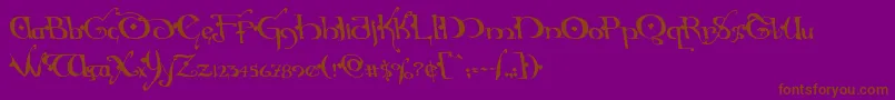 Saiba mais sobre a fonte Hollyjinglesolidleft Fonte Hollyjinglesolidleft – fontes marrons em um fundo roxo